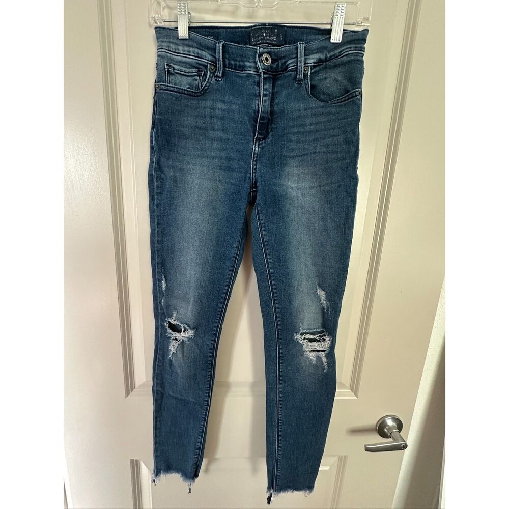 Lucky Brand Dark Wash Distressed Skinny Brooke Legging Jeans Women's Sz 4/27